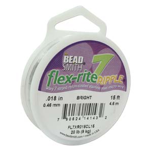 Flex-rite Beading Wire .018 07strand, Clear, 15ft Spool Size
