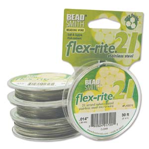 Flex-rite Beading Wire .014 21strand, Clear, 30ft Spool Size