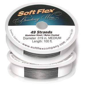 SoftFlex Beading Wire .019 49strand, Clear, 100ft Spool Size