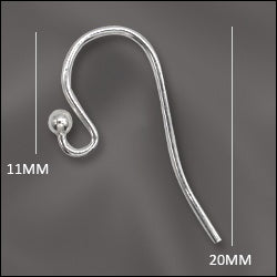 Sterling Silver Earwire .028 w/Ball End