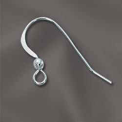 Sterling Silver Earwire .025 Flattened w/Ball