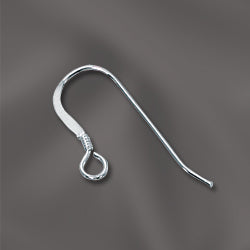 Sterling Silver Earwire .025 Flattened w/Coil