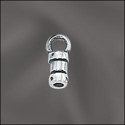 Sterling Silver End Cap - Crimp Light Antique