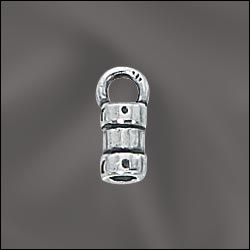Sterling Silver End Cap - Crimp Light Antique