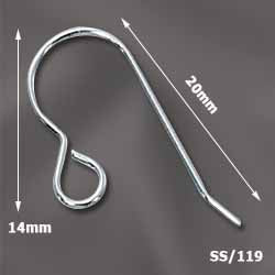 Sterling silver earwire back loop 
