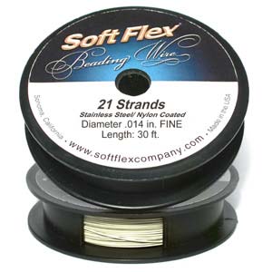 SoftFlex Beading Wire .014 21strand, Bone-disc, 30ft Spool Size