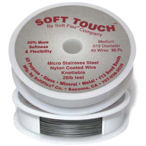 SoftTouch Beading Wire .010 07strand, White, 30ft Spool Size