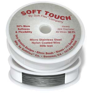 SoftTouch Beading Wire .024 49strand, Clear, 30ft Spool Size
